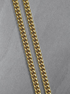 men's chunky gold plated cuban design necklace chain in a hiphop style