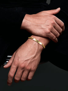 engravable bracelet figaro chain style