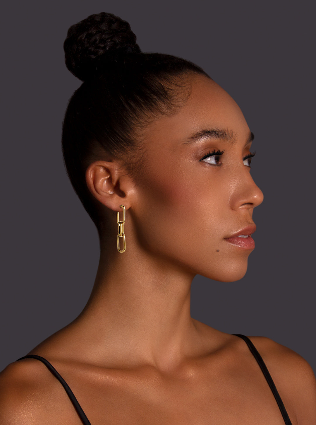 paper clip style earrings in 14 karat gold