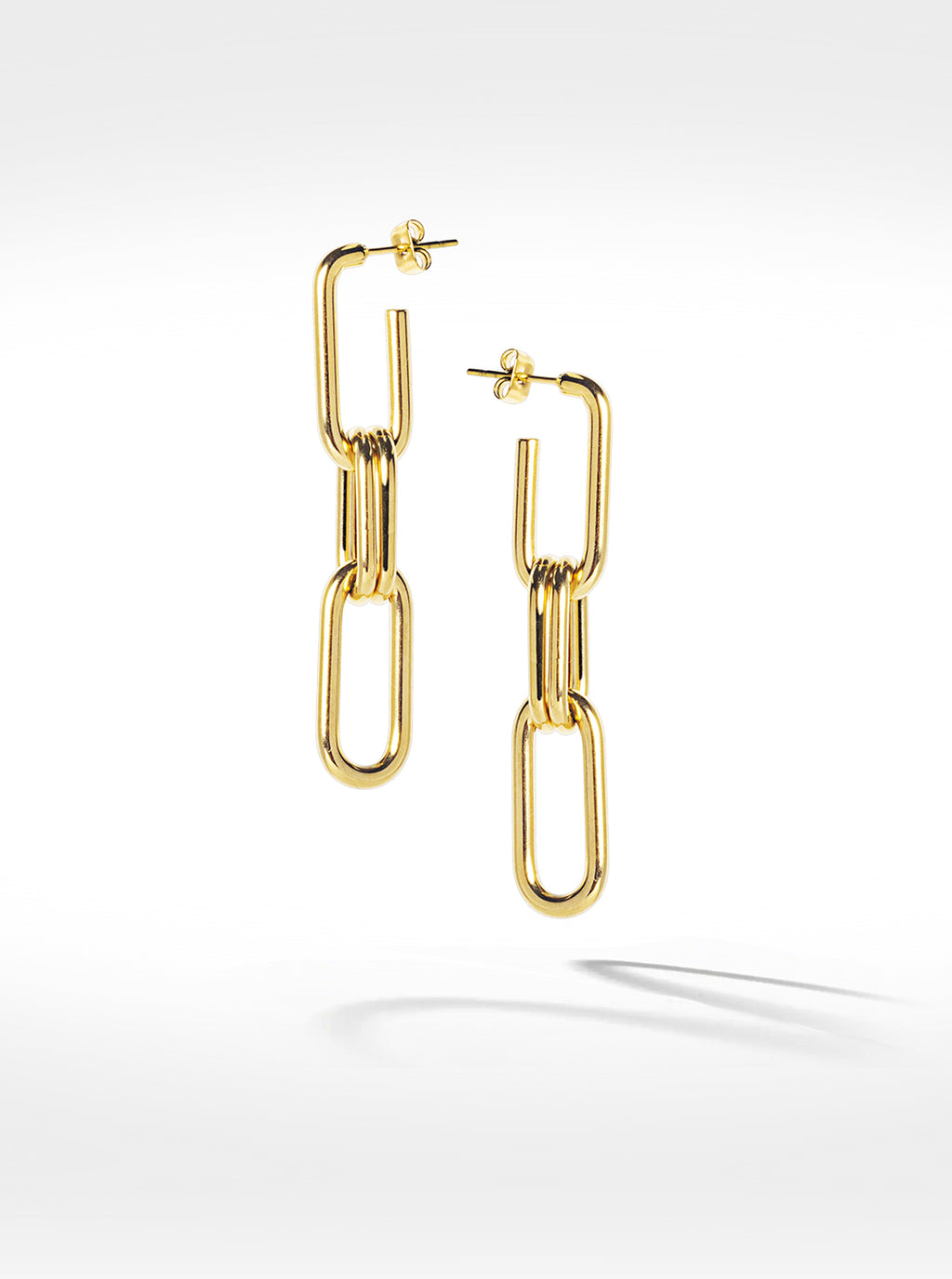 14 karat gold earrings in paperclip style