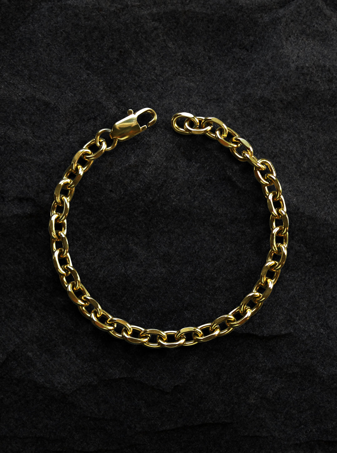 unisex cuban chain bracelet in 14 karat gold tone